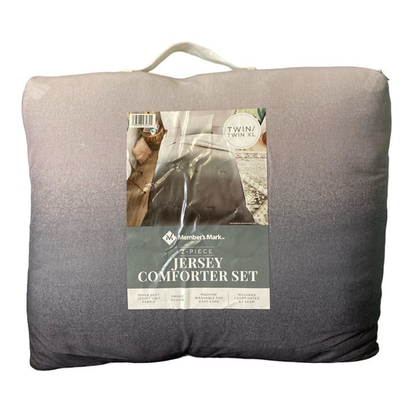 Super Soft Ombre Jersey Comforter & Sham Set, Twin/Twin XL Gray - Picture 1 of 1